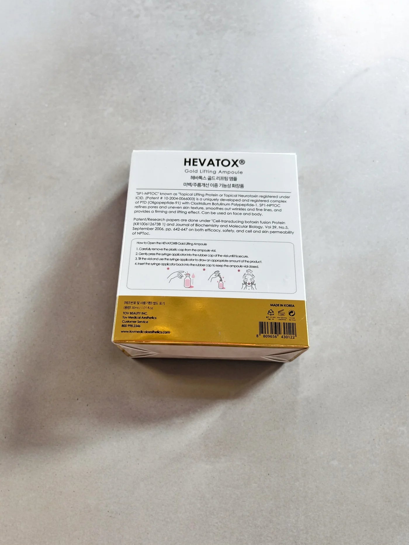 HEVATOX® Gold Ampoule 30mL (Topical Neuro-toxin)