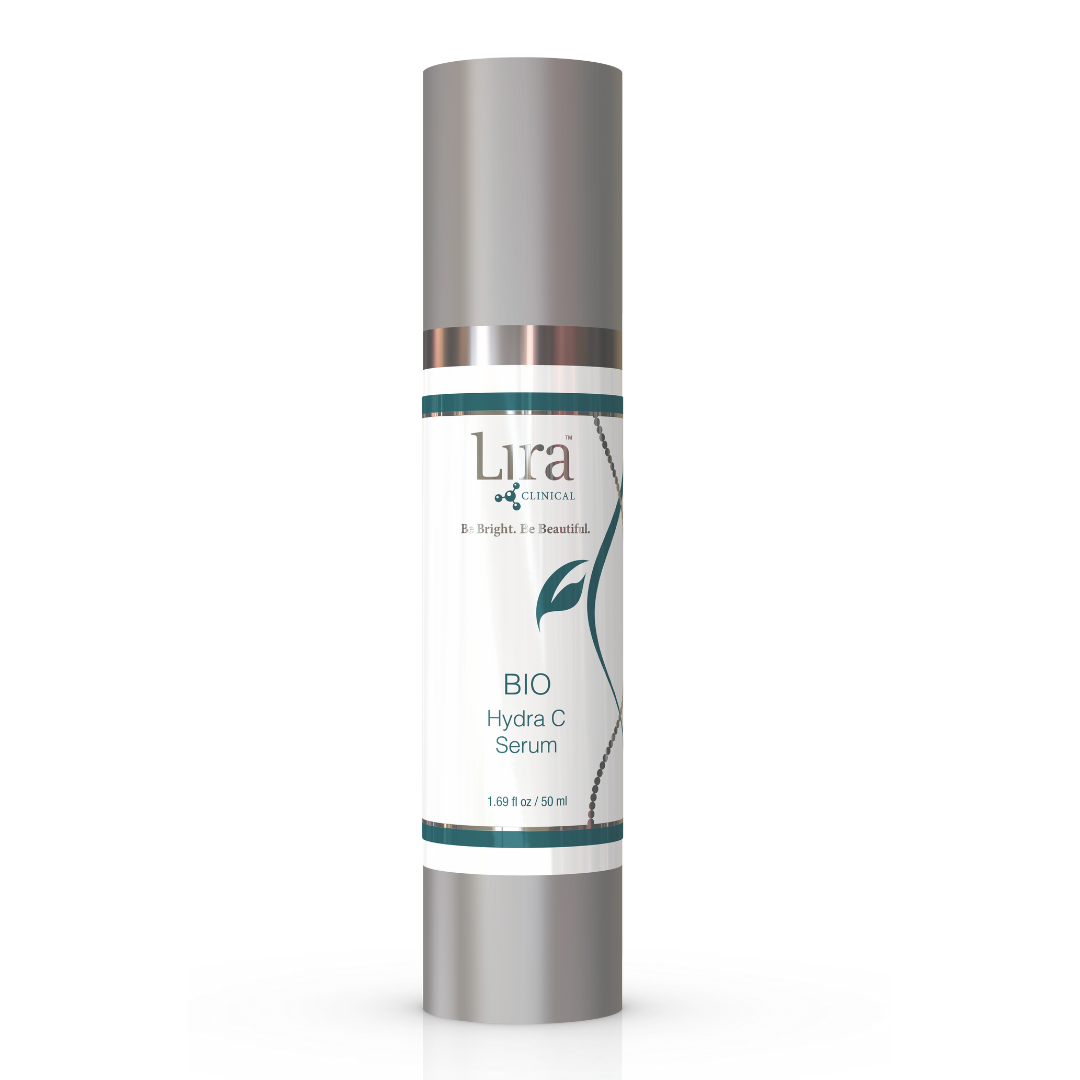 Lira Clinical BIO Hydra C Serum bottle with silver lid, 1.69 fl oz
