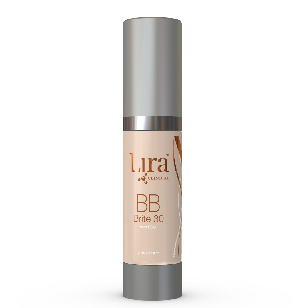 Lira Clinical BB Brite 30 tinted moisturizer bottle with pump, 0.7 oz