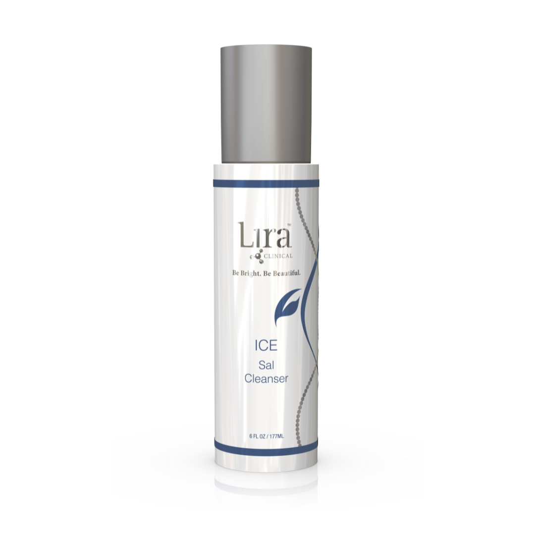  Lira Clinical ICE Sal Cleanser foaming bottle with silver lid, 6 fl oz