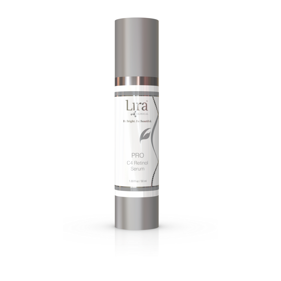 Lira Clinical PRO C4 Retinol Serum bottle with silver pump, 1.69 fl oz