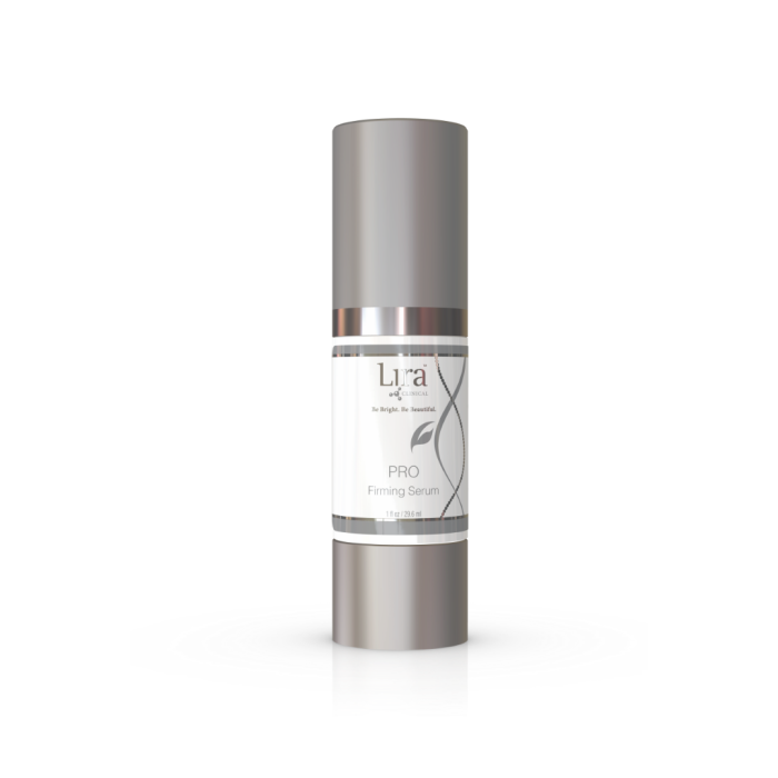Lira Clinical PRO Firming Serum bottle with matte silver lid, 0.5 fl oz